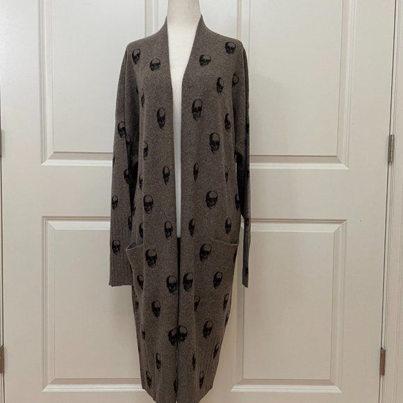 360 Cashmere Sweaters - Cashmere Cardigan With Skulls SKULL CASHMERE